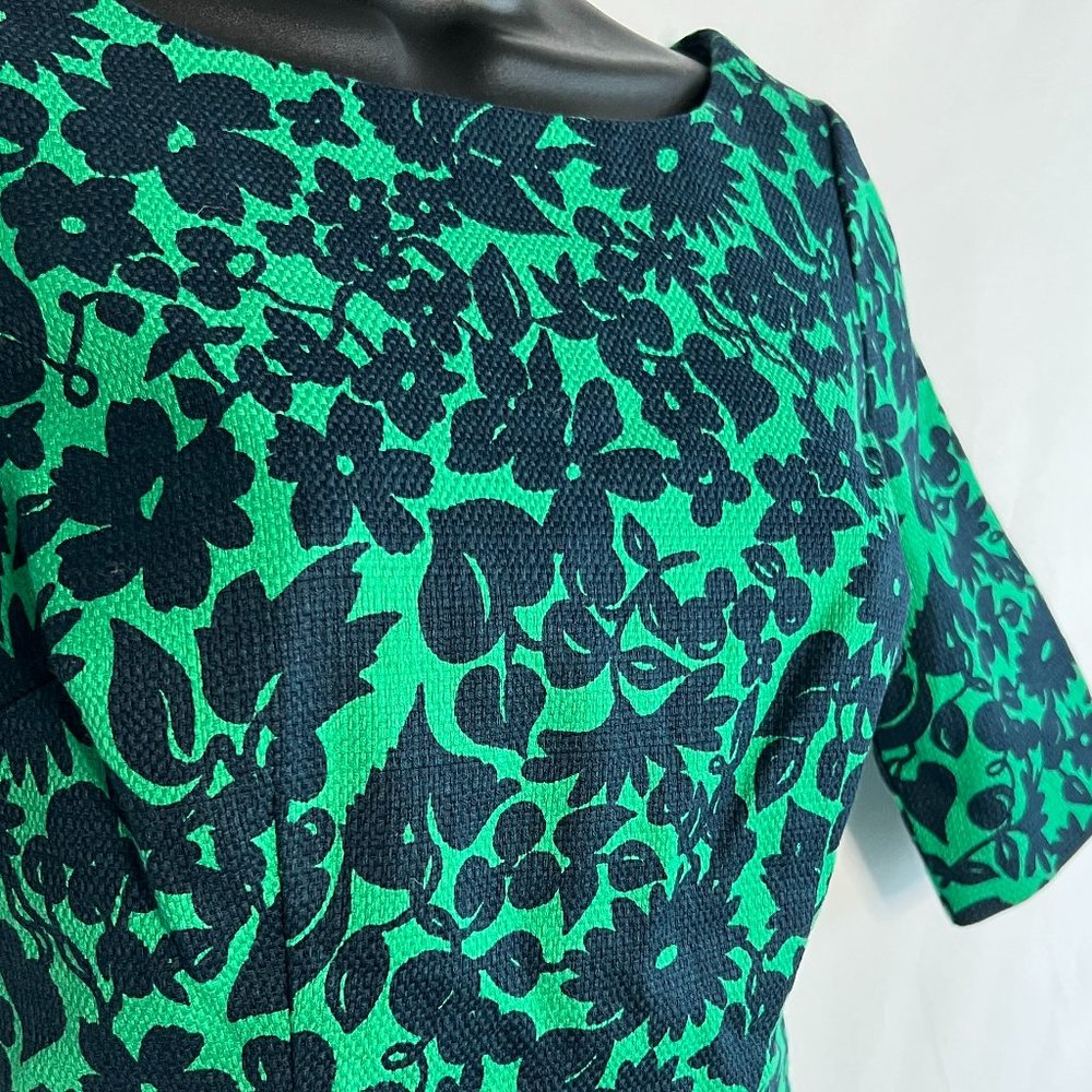 Boden Fleur Fitted Top -1/2 sleeve, sz 2, Highland Green with Shadow Floral -EUC - Picture 6 of 11
